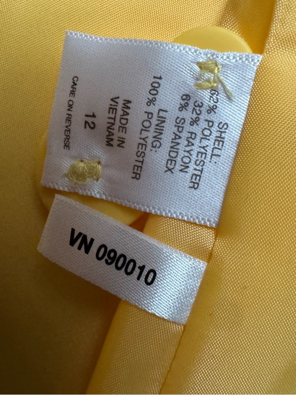 New York & Company Lemon Yellow Tailored Blazer Size 12 New without tags - Picture 7 of 7